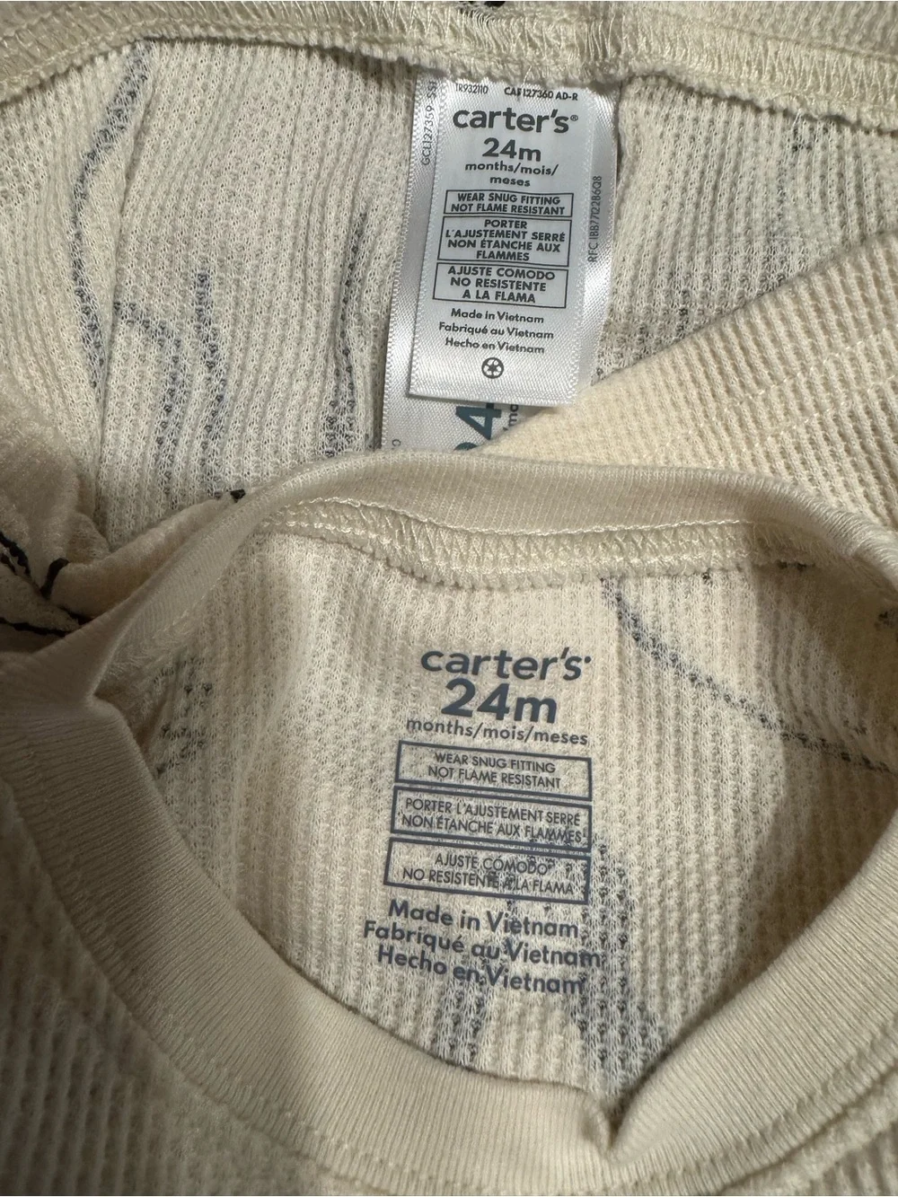 Carter’s baby boy 24 months 2-Pack Seal Print Thermal Pajamas - Gray & Cream